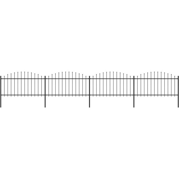 Puutarha-aita, keihäskärjillä, teräs, (1.25-1.5)x6.8m, musta