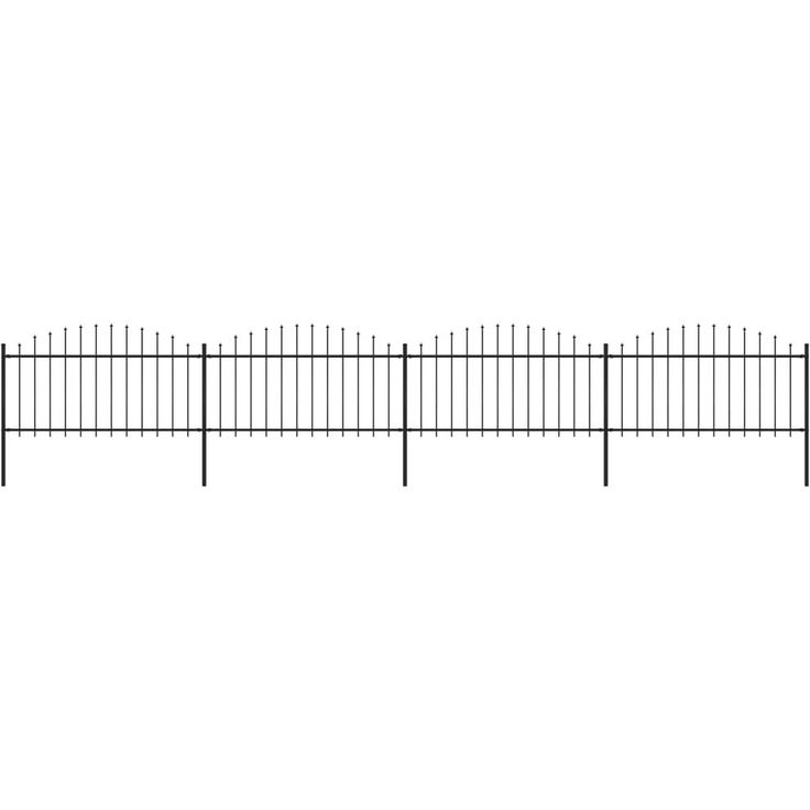 Puutarha-aita, keihäskärjillä, teräs, (1.25-1.5)x6.8m, musta