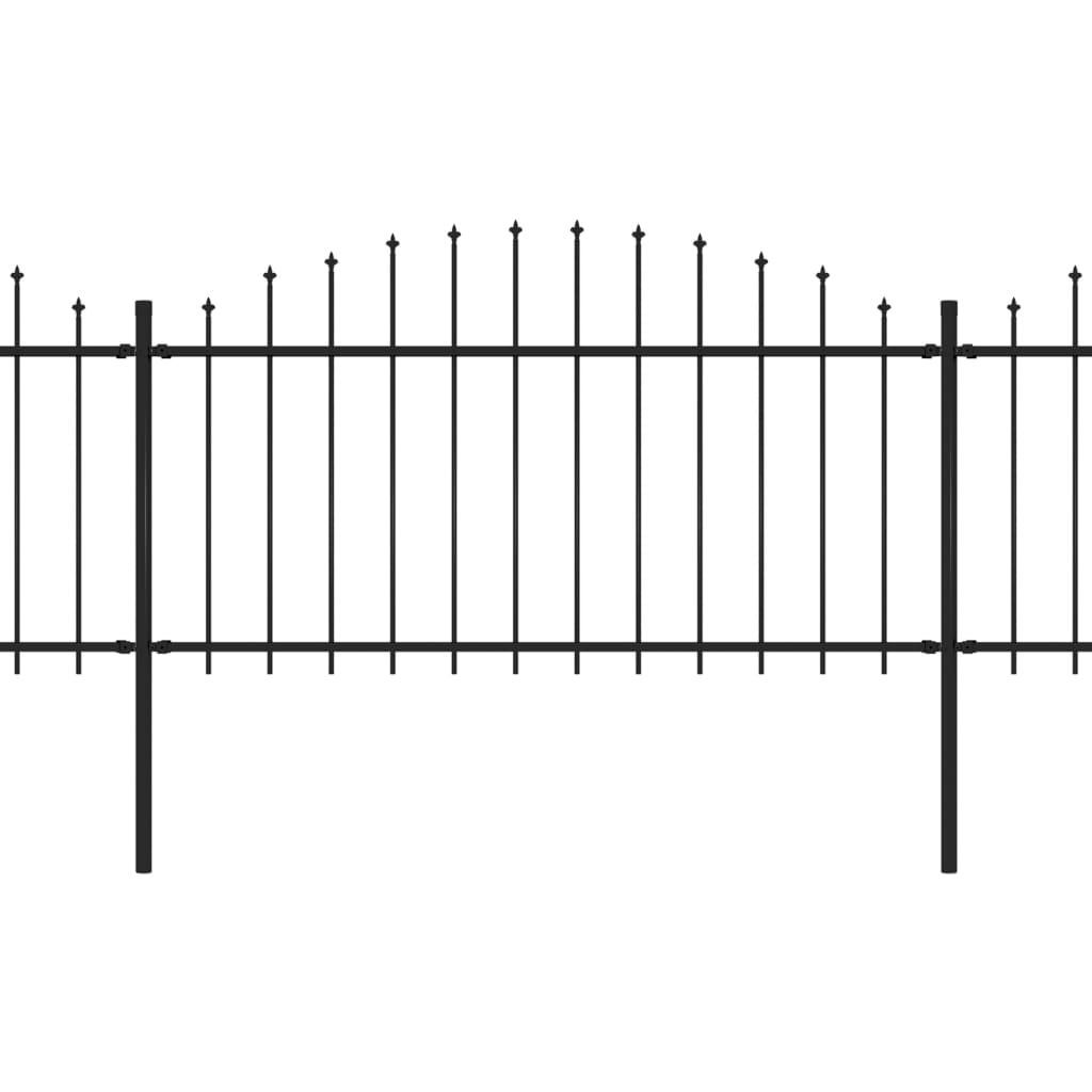 Puutarha-aita, keihäskärjillä, teräs, (1.25-1.5)x11.9m, musta