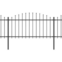 Puutarha-aita, keihäskärjillä, teräs, (1.25-1.5)x11.9m, musta