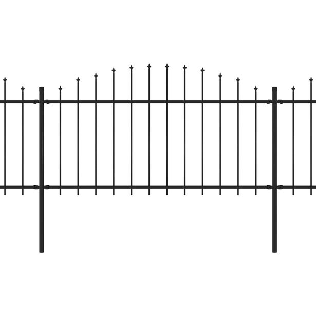 Puutarha-aita, keihäskärjillä, teräs, (1.25-1.5)x11.9m, musta