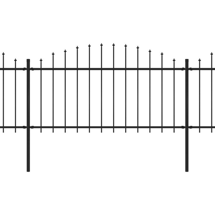 Puutarha-aita, keihäskärjillä, teräs, (1.25-1.5)x11.9m, musta