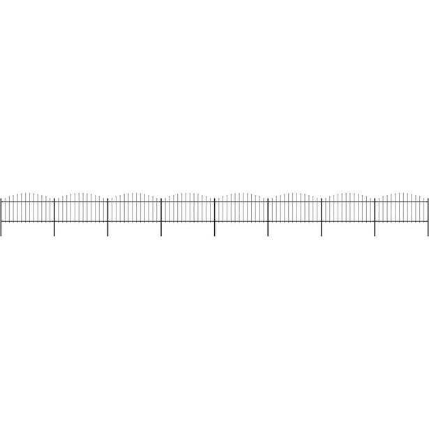 Puutarha-aita, keihäskärjillä, teräs, (1.25-1.5)x13.6m, musta