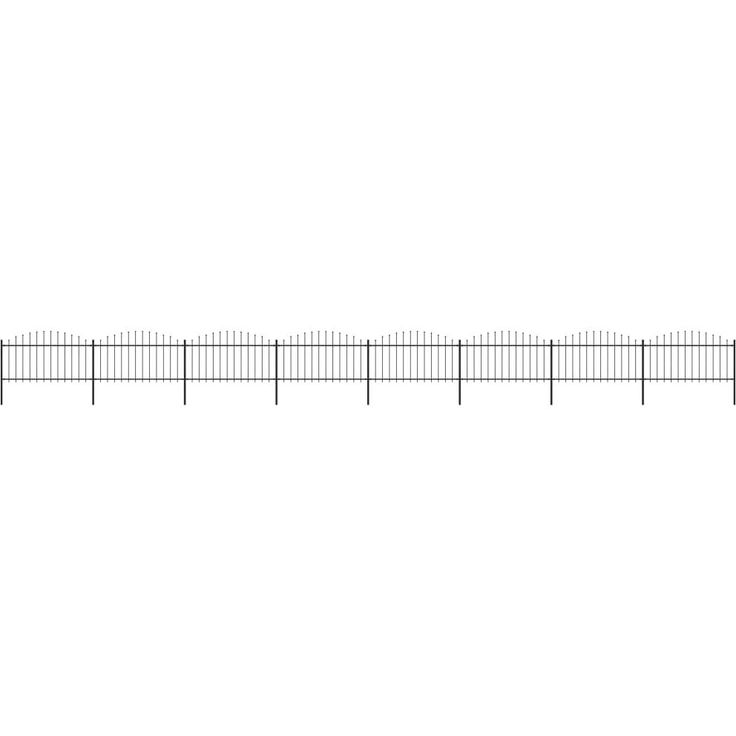 Puutarha-aita, keihäskärjillä, teräs, (1.25-1.5)x13.6m, musta