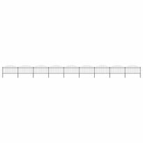 Puutarha-aita, keihäskärjillä, teräs, (1.25-1.5)x15.3m, musta