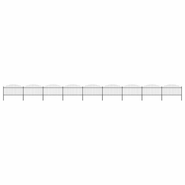 Puutarha-aita, keihäskärjillä, teräs, (1.25-1.5)x15.3m, musta