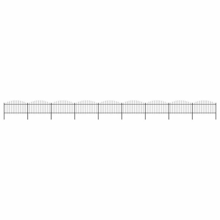 Puutarha-aita, keihäskärjillä, teräs, (1.25-1.5)x15.3m, musta