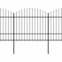 Puutarha-aita, keihäskärjillä, teräs, (1.5-1.75)x3.4m, musta