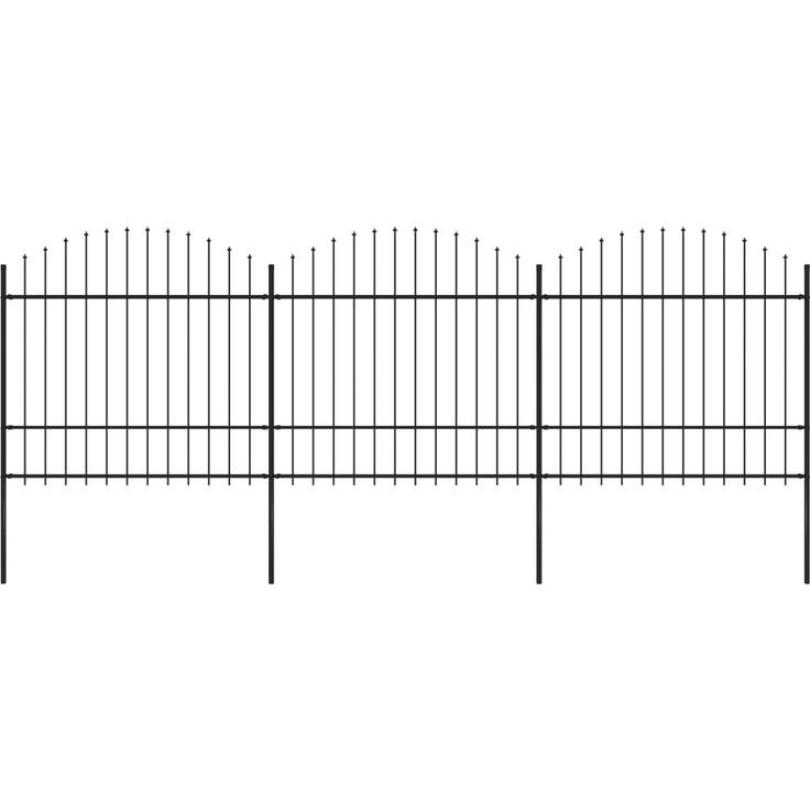 Puutarha-aita, keihäskärjillä, teräs, (1.5-1.75)x5.1m, musta