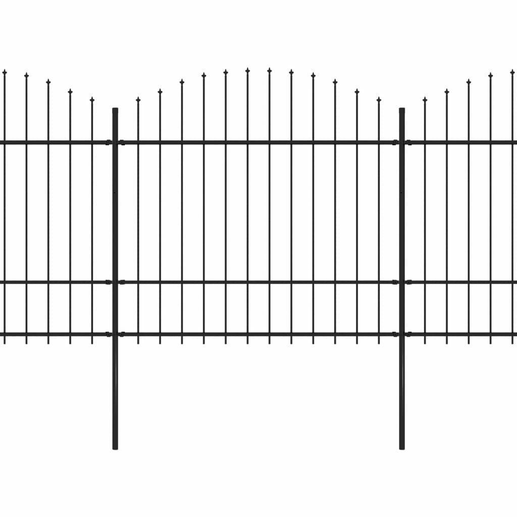 Puutarha-aita, keihäskärjillä, teräs, (1.5-1.75)x6.8m, musta