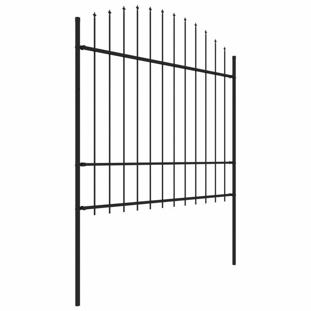 Puutarha-aita, keihäskärjillä, teräs, (1.5-1.75)x13.6m, musta