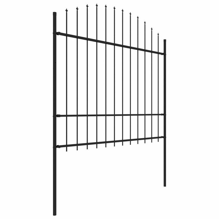 Puutarha-aita, keihäskärjillä, teräs, (1.5-1.75)x13.6m, musta