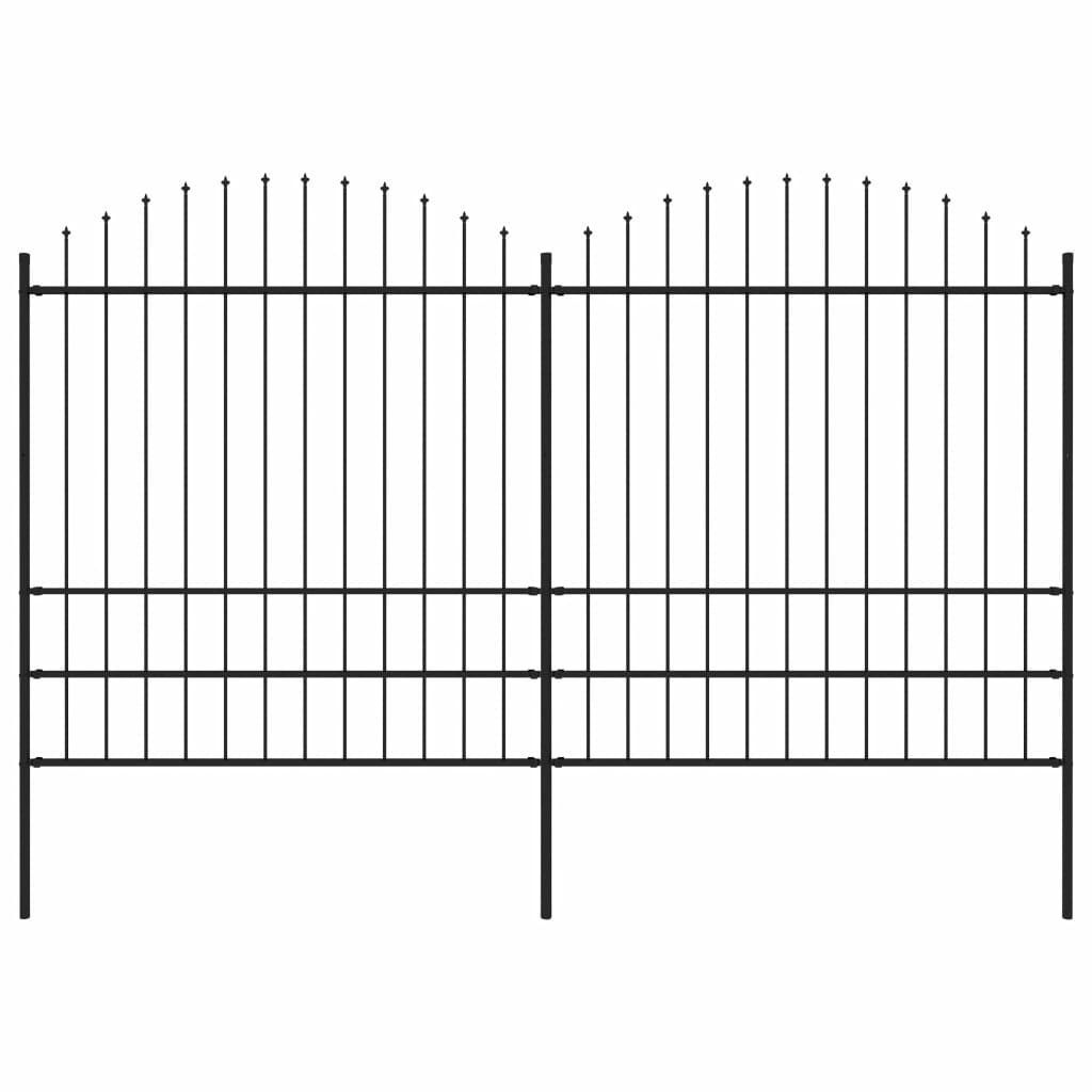 Puutarha-aita, keihäskärjillä, teräs, (1.75-2)x3.4m, musta