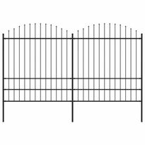 Puutarha-aita, keihäskärjillä, teräs, (1.75-2)x3.4m, musta