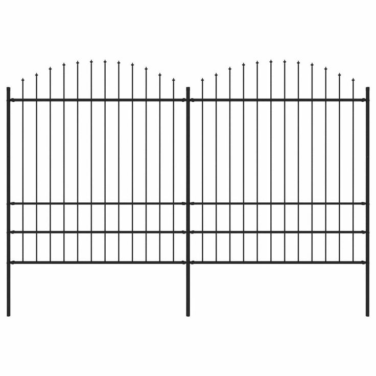 Puutarha-aita, keihäskärjillä, teräs, (1.75-2)x3.4m, musta