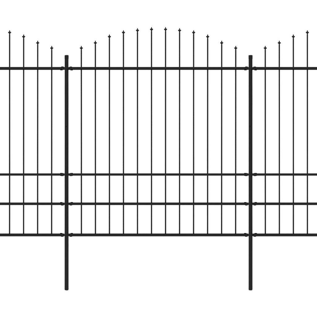 Puutarha-aita, keihäskärjillä, teräs, (1.75-2)x5.1m, musta