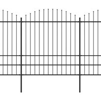 Puutarha-aita, keihäskärjillä, teräs, (1.75-2)x5.1m, musta