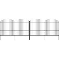 Puutarha-aita, keihäskärjillä, teräs, (1.75-2)x6.8m, musta
