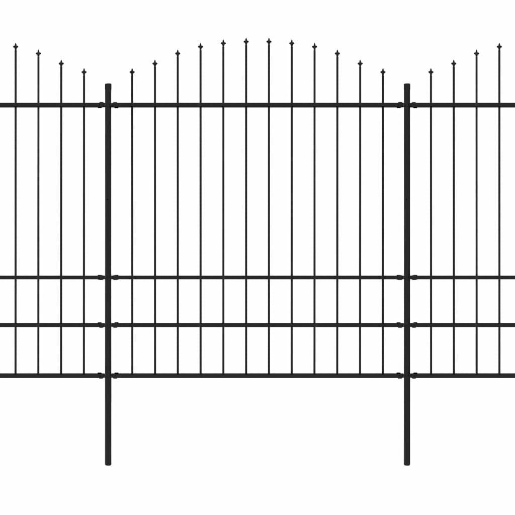 Puutarha-aita, keihäskärjillä, teräs, (1.75-2)x8.5m, musta