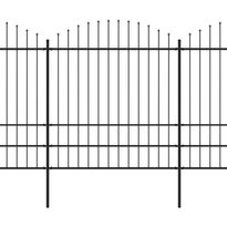 Puutarha-aita, keihäskärjillä, teräs, (1.75-2)x13.6m, musta