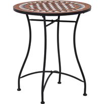 3-osainen mosaiikkibistrosarja, 87x60x60 cm, keraamiset laatat, terrakotta
