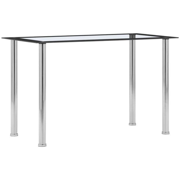 Ruokapöytä musta ja läpinäkyvä 120x60x75 cm karkaistu lasi_1