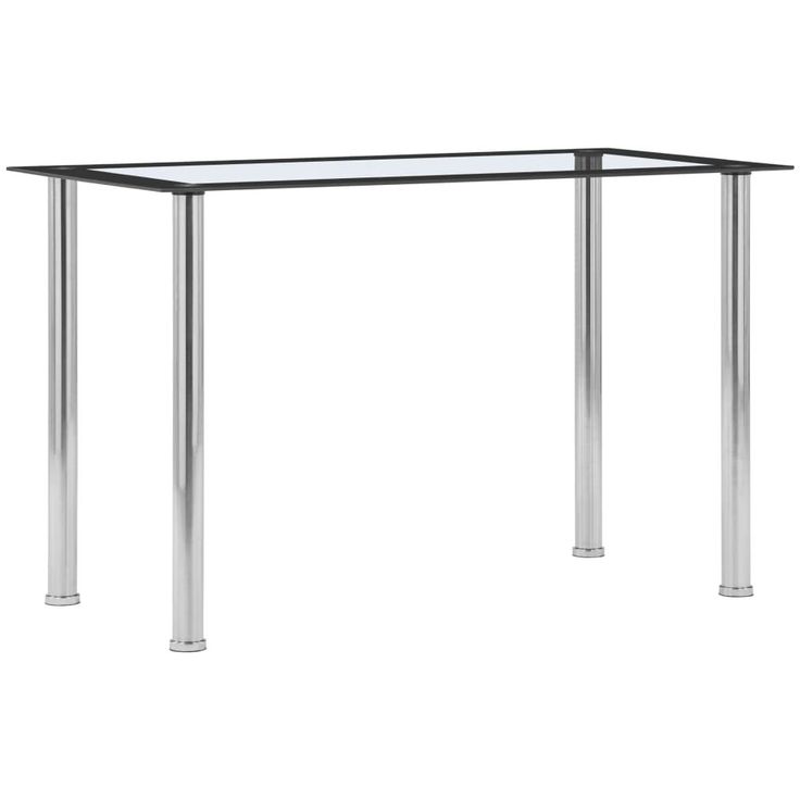 Ruokapöytä musta ja läpinäkyvä 120x60x75 cm karkaistu lasi_1