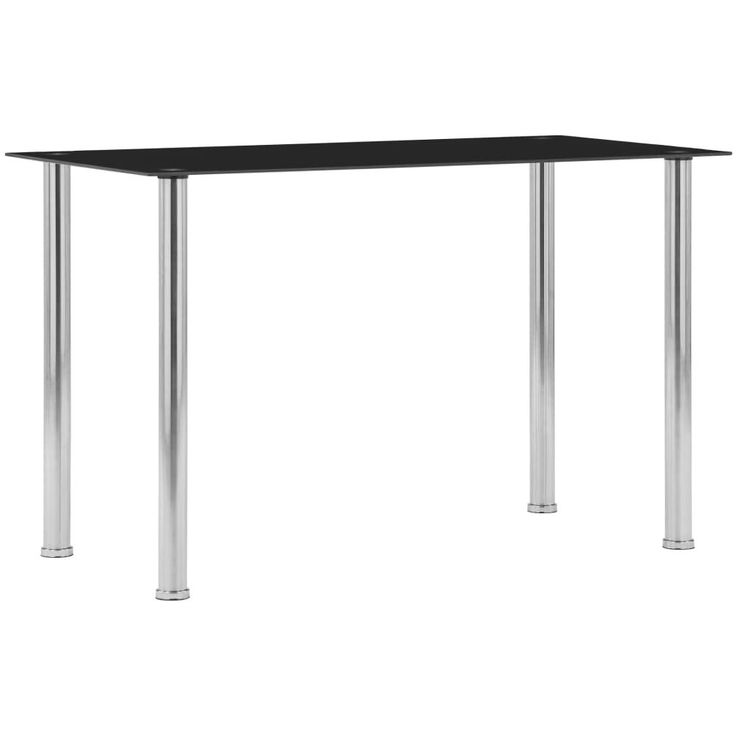 Ruokapöytä musta 120x60x75 cm karkaistu lasi_1