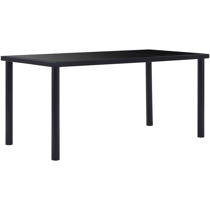 Ruokapöytä musta 160x80x75 cm karkaistu lasi_1