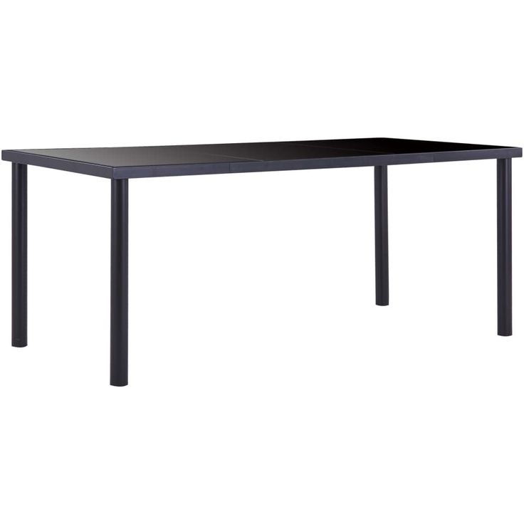 Ruokapöytä, musta, 180x90x75 cm, karkaistu lasi
