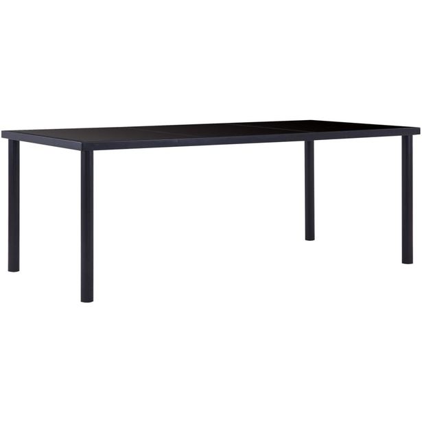 Ruokapöytä musta 200x100x75 cm karkaistu lasi_1