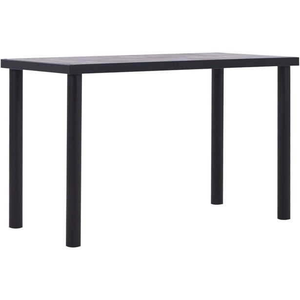 Ruokapöytä musta ja betoninharmaa 120x60x75 cm mdf_1