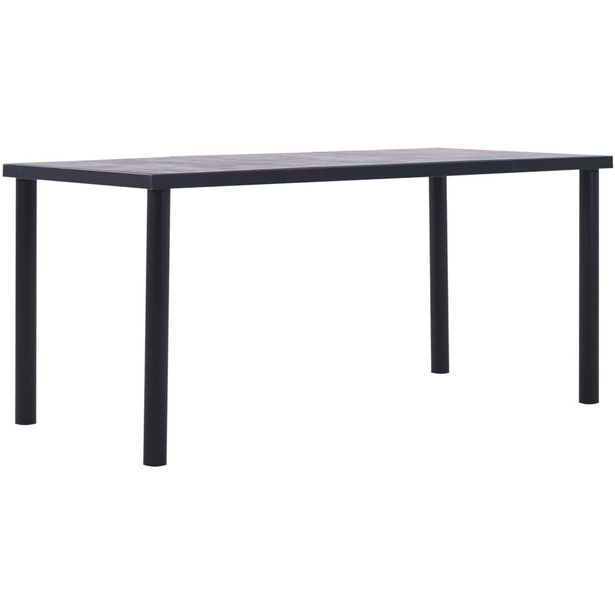 Ruokapöytä musta ja betoninharmaa 160x80x75 cm mdf_1