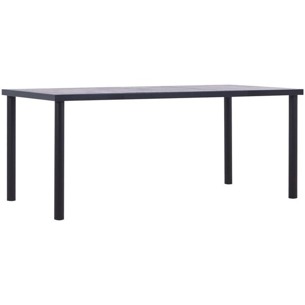 Ruokapöytä musta ja betoninharmaa 180x90x75 cm mdf_1