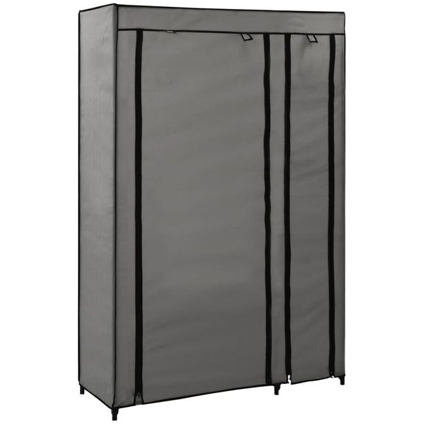 Kokoontaitettava vaatekaappi harmaa 110 x 45 x 175 cm kangas_1