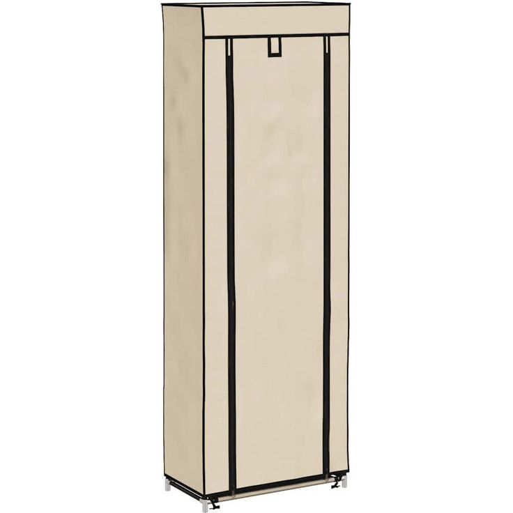 Kenkäkaappi suojalla fineprice, kerma, 57x29x162 cm, kangas