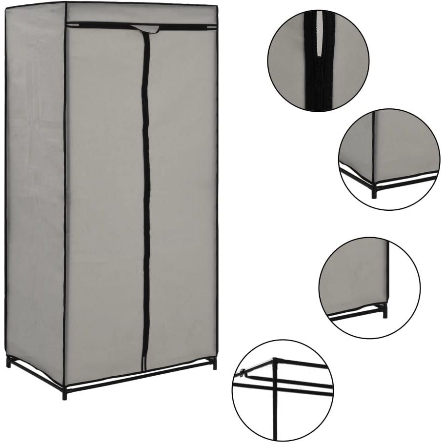 Vaatekaappi harmaa, 75cm