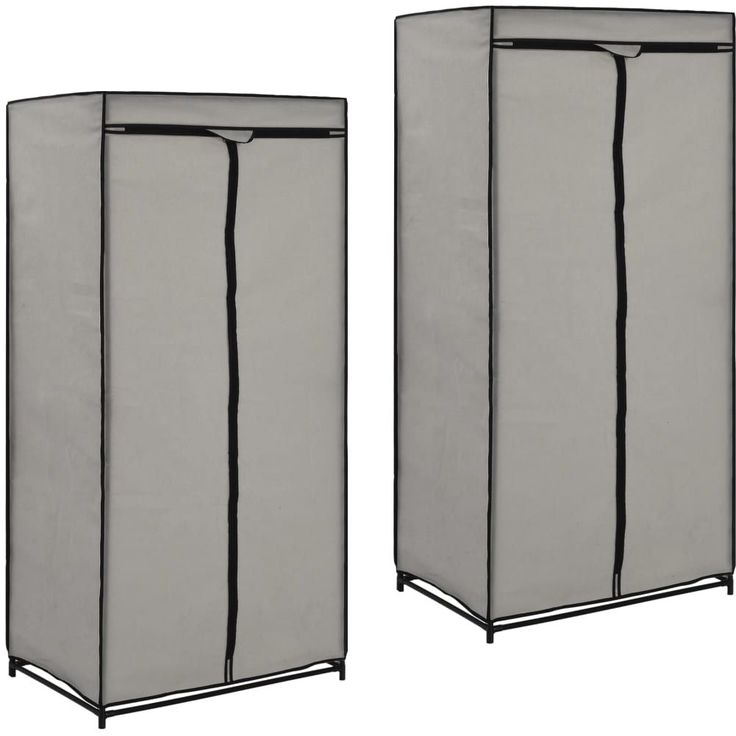 Vaatekaapit 2 kpl harmaa 75x50x160 cm_1