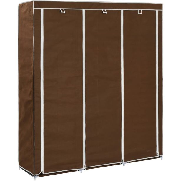 Vaatekaappi lokeroilla ja tangoilla kangas 150x45x175cm_1