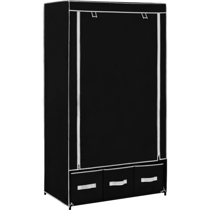 Vaatekaappi musta 87x49x159 cm kangas_1