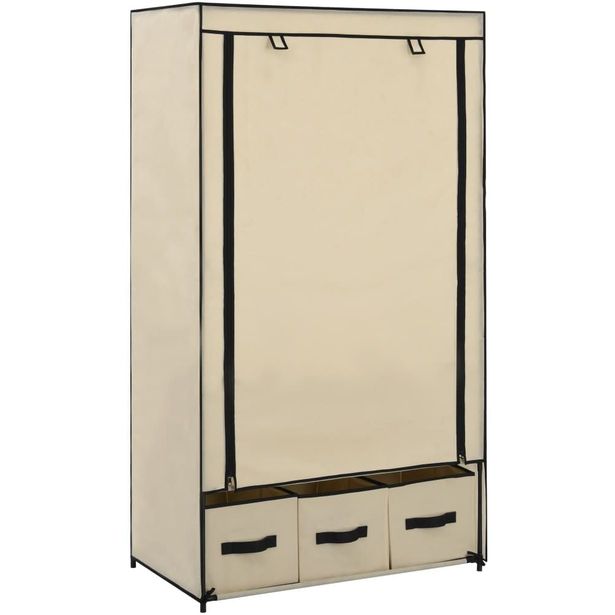 Vaatekaappi kerma 87x49x159 cm kangas_1