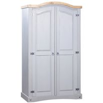 Vaatekaappi Meksikon mänty, Corona-sarja, 2 ovea, harmaa, 52cm