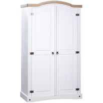 Vaatekaappi meksikon mänty corona-sarja 2 ovea valkoinen, 52cm