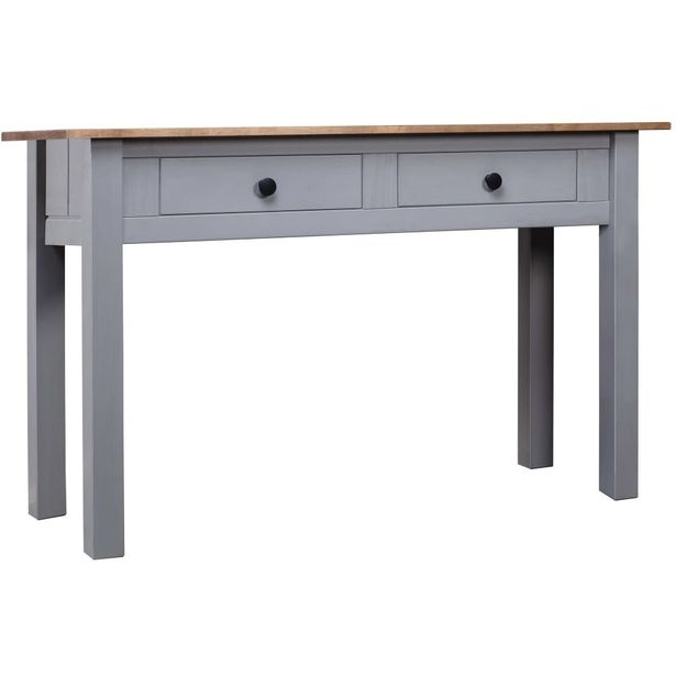 Konsolipöytä harmaa 110x40x72 cm täysi mänty panama-sarja_1