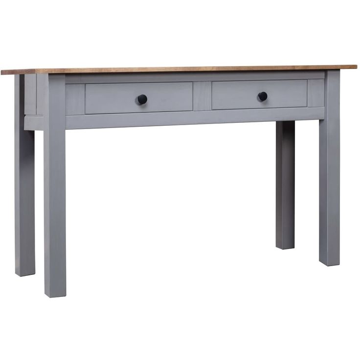 Konsolipöytä harmaa 110x40x72 cm täysi mänty panama-sarja_1