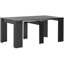 Jatkettava ruokapöytä korkeakiilto musta 175x90x75 cm