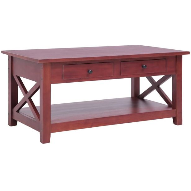 Sohvapöytä ruskea 100x55x46 cm täysi mahonki_1