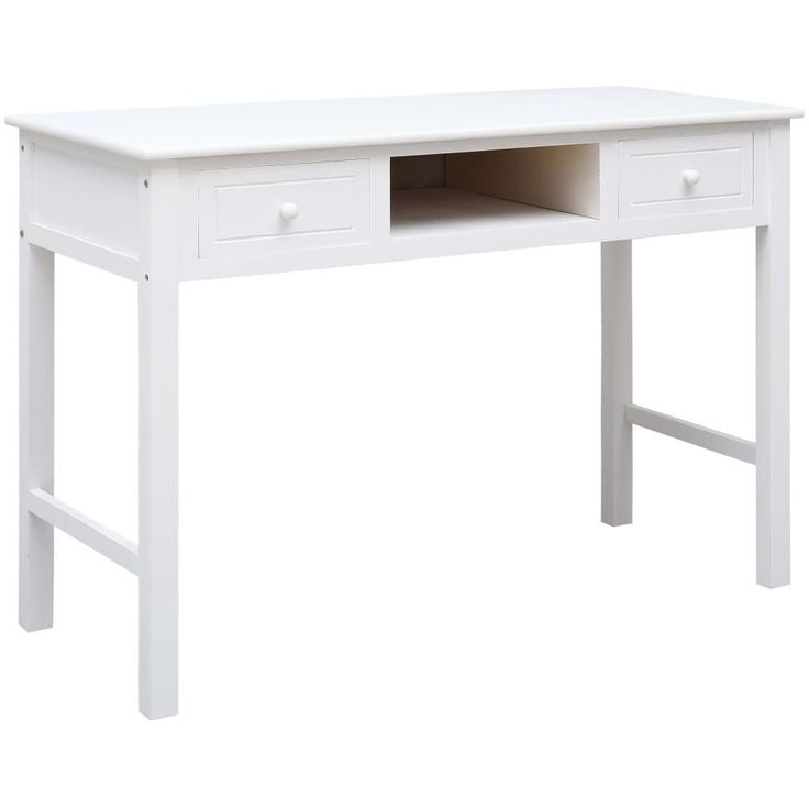 Kirjoituspöytä valkoinen 110x45x76 cm puinen_1
