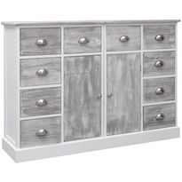 Senkki 10 vetolaatikolla harmaa 113x30x79cm puu