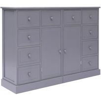 Senkki 10 vetolaatikolla harmaa 113x30x79 cm puu